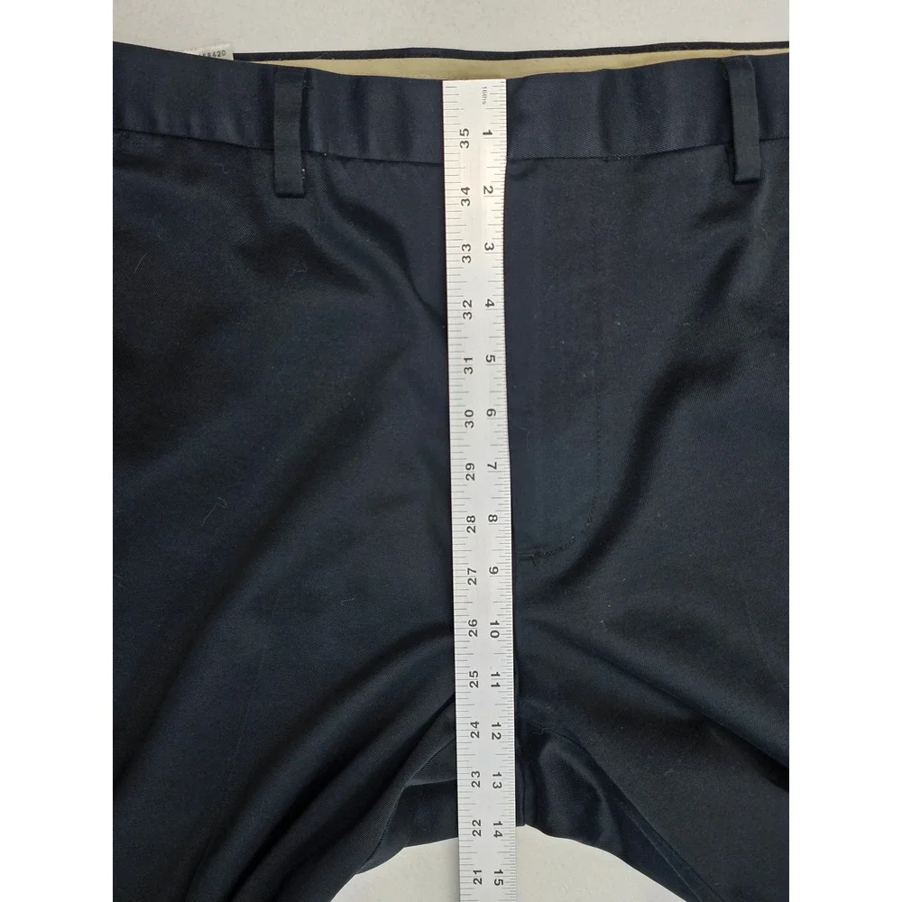 Dockers Mens Classic Fit‎ Flat Front Black Cotton Chino Pants 36x34 406714158